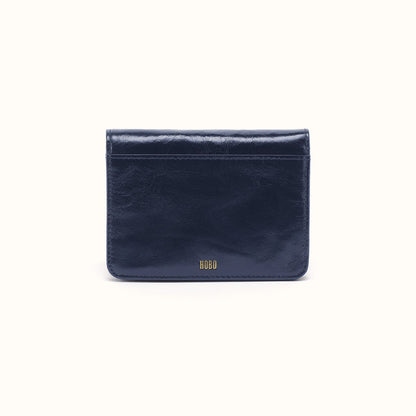 Jill Bifold Wallet In Polished Leather - Ink Navy