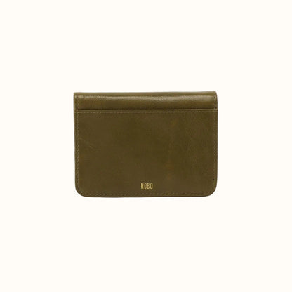 Jill Bifold Wallet In Polished Leather - Olive Veil
