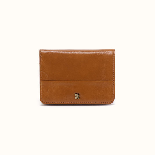 Jill Bifold Wallet In Polished Leather - Truffle