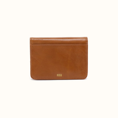 Jill Bifold Wallet In Polished Leather - Truffle