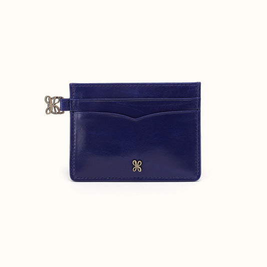 Charmed Card Case in Polished Leather - Winter Violet