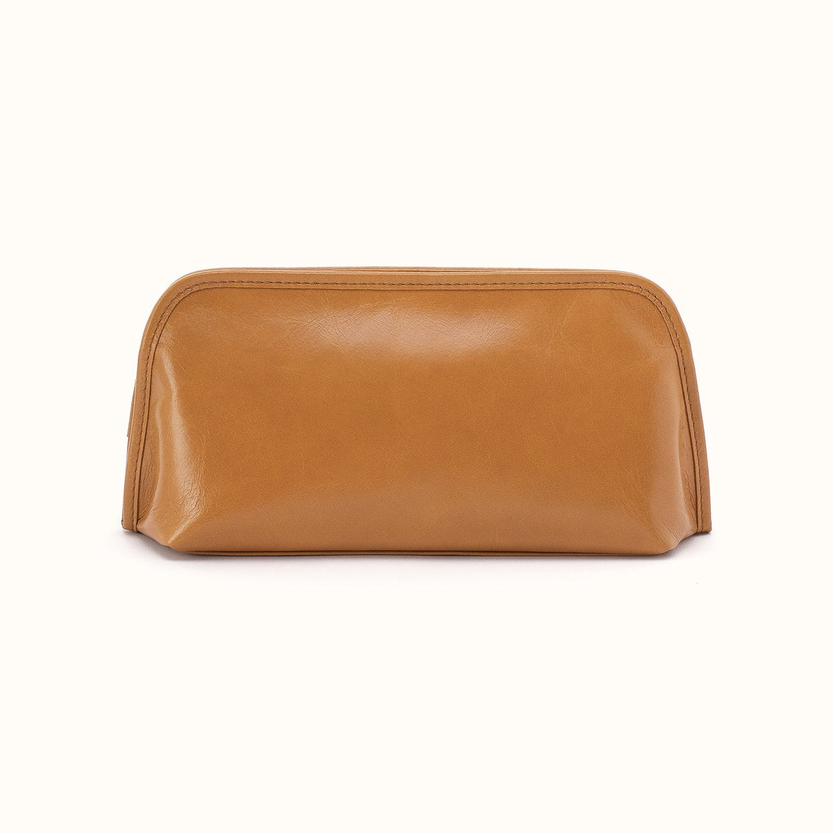 Beauty Brush Case In Polished Leather - Natural