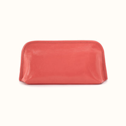 Beauty Brush Case In Polished Leather - Pink Mirage