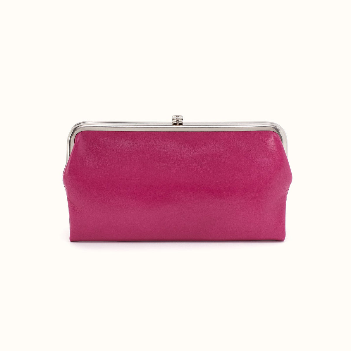 Lauren Clutch-Wallet in Polished Leather - Cactus Flower