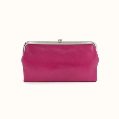 Lauren Clutch-Wallet in Polished Leather - Cactus Flower