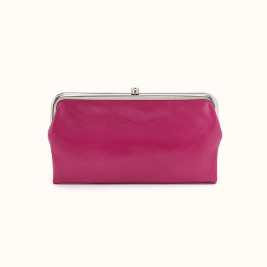 Lauren Clutch-Wallet in Polished Leather - Cactus Flower