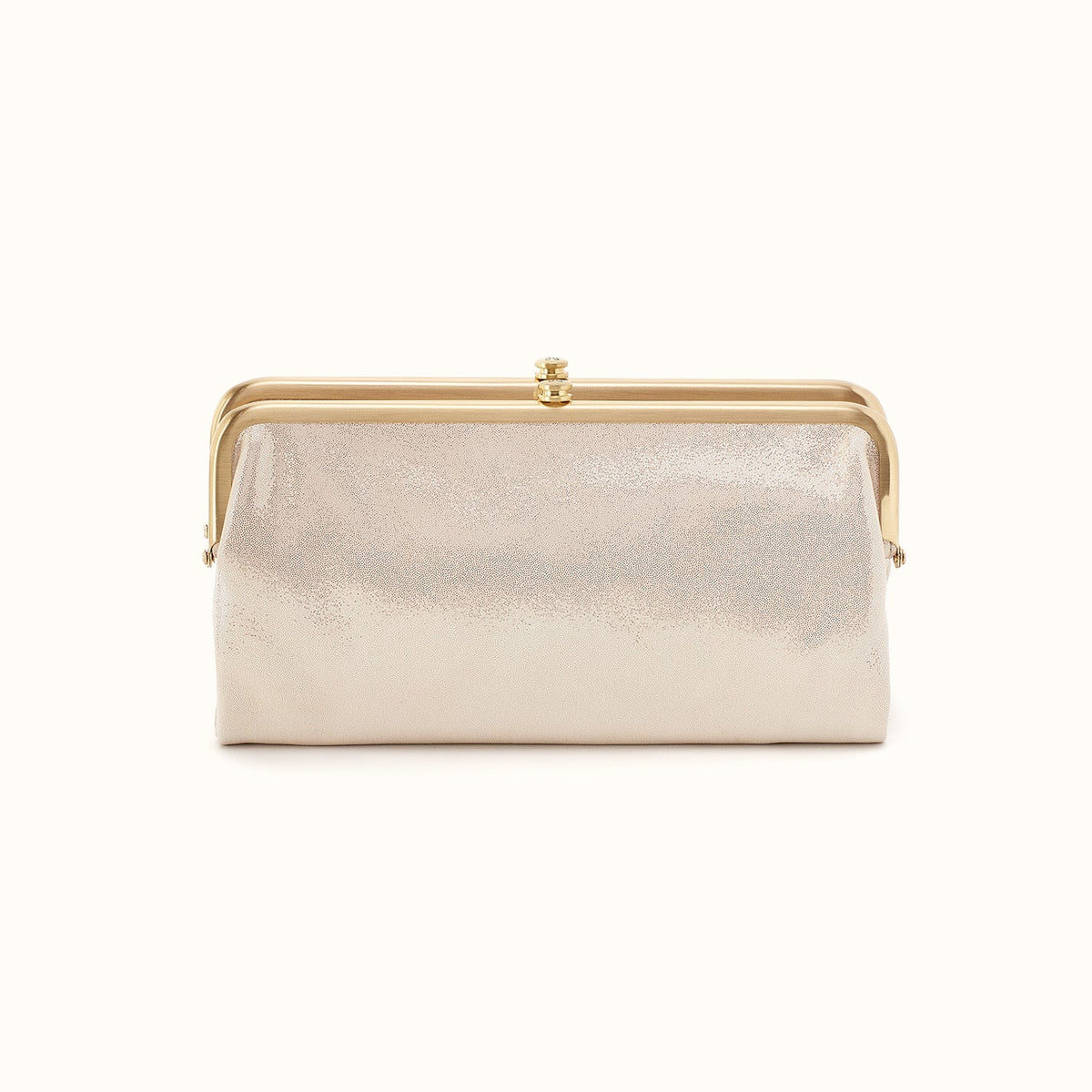 Lauren Clutch-Wallet In Metallic Leather - Sand Shimmer
