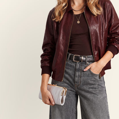 Lauren Clutch-Wallet In Metallic Leather - Sand Shimmer