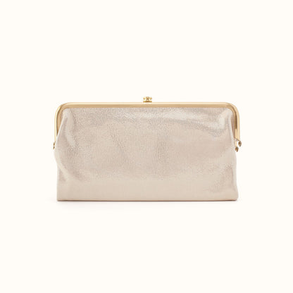Lauren Clutch-Wallet In Metallic Leather - Sand Shimmer