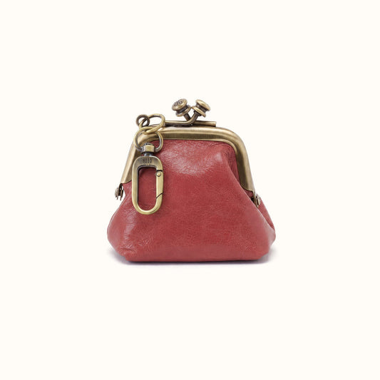 Run Frame Pouch In Polished Leather - Rosewood