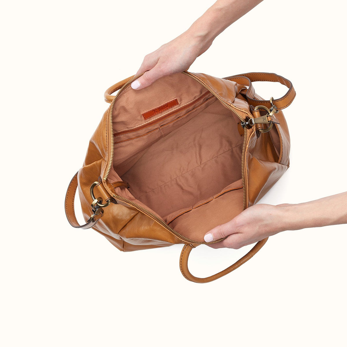 Sheila Large Satchel in Polished Leather - Natural