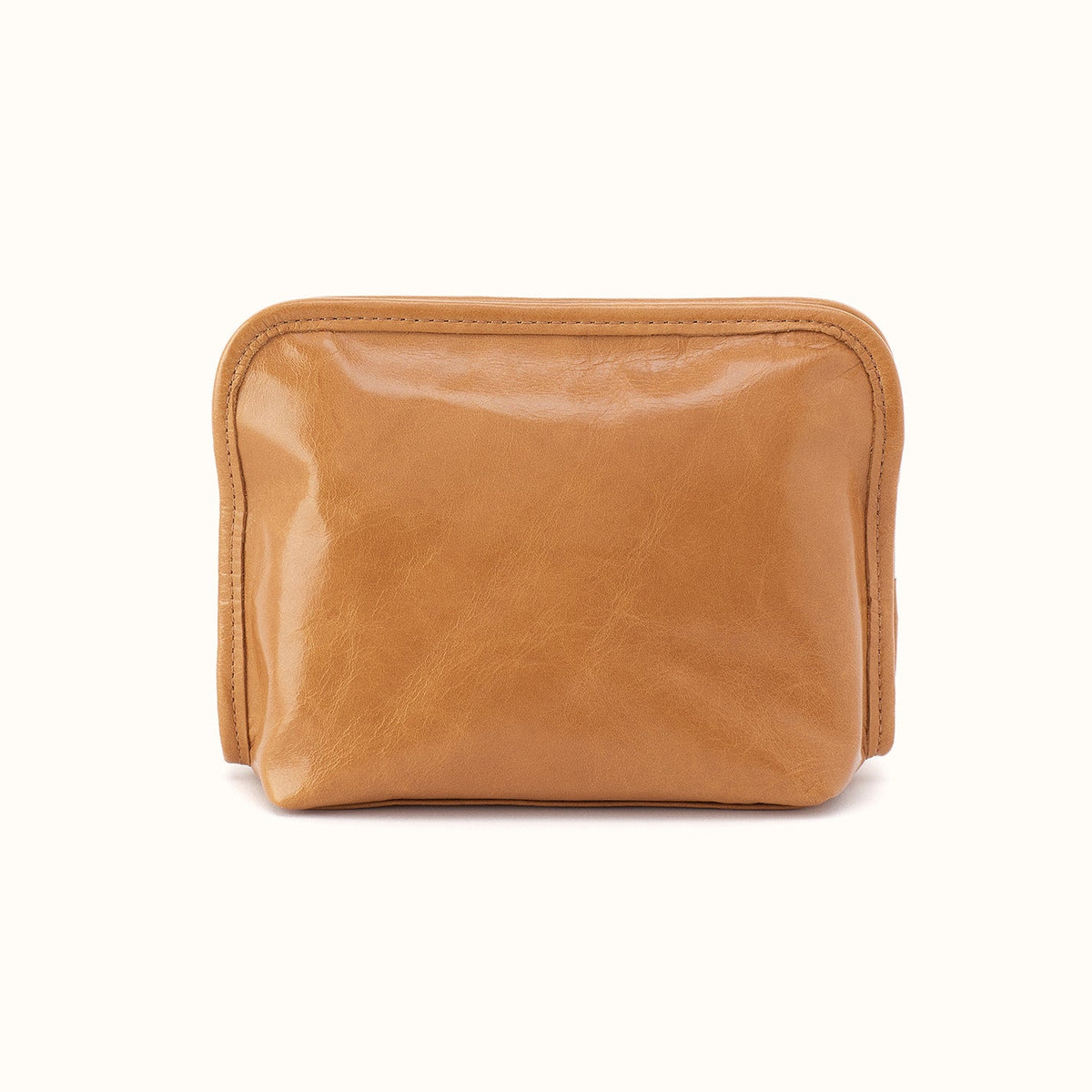 Beauty Cosmetic Pouch In Polished Leather - Natural