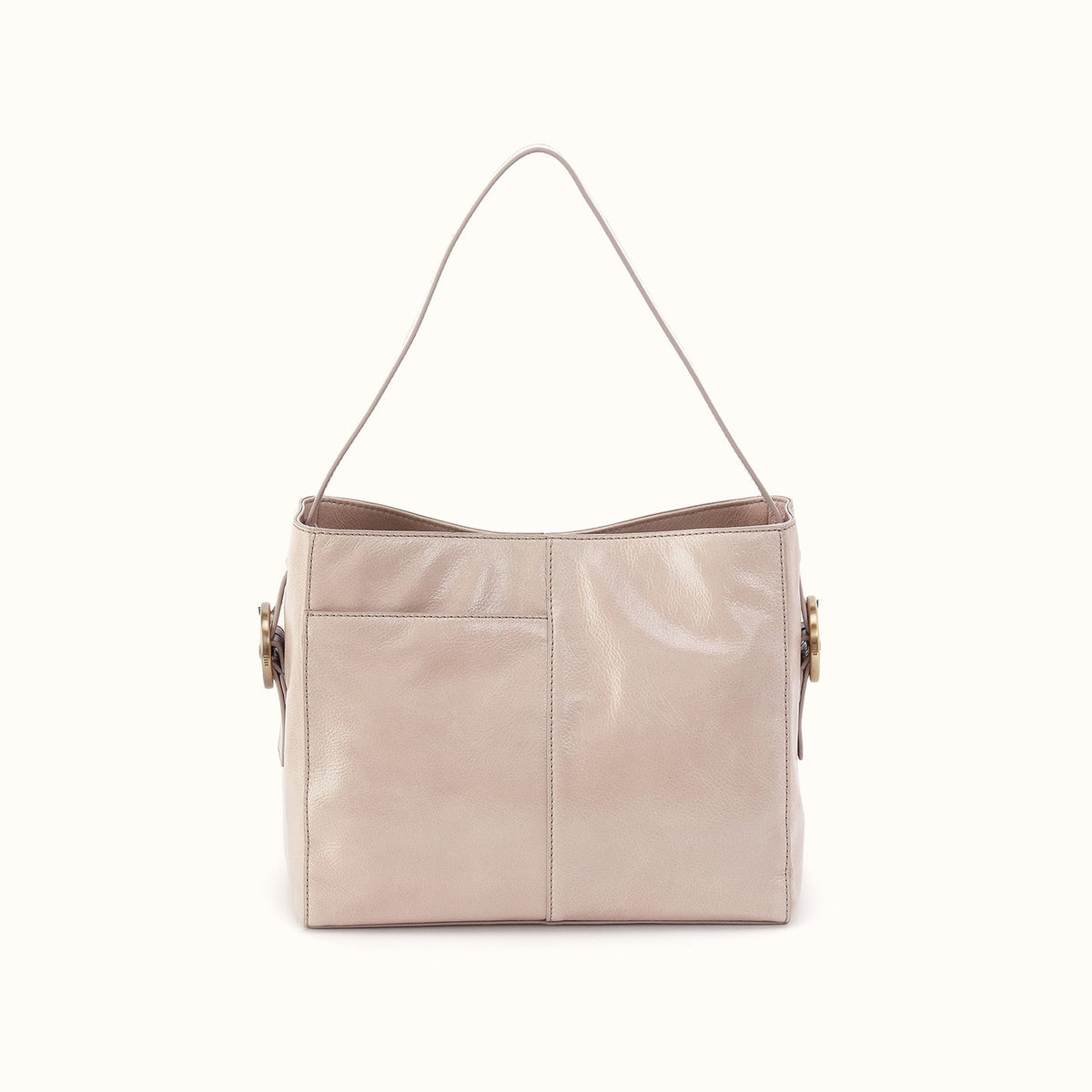 Render Shoulder Bag In Gloss Leather - Stone Gloss