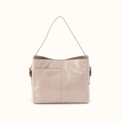 Render Shoulder Bag In Gloss Leather - Stone Gloss
