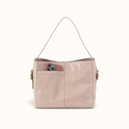 Render Shoulder Bag In Gloss Leather - Stone Gloss