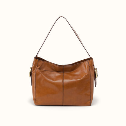 Render Shoulder Bag In Polished Leather - Truffle