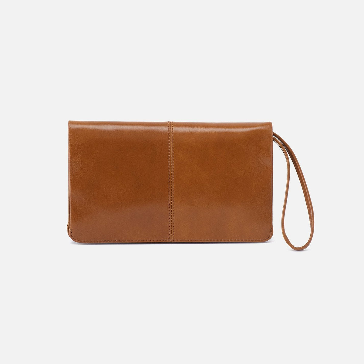 Evolve Wristlet In Polished Leather - Truffle