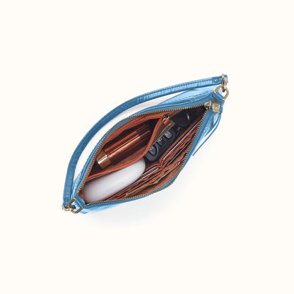 Darcy Crossbody In Polished Leather - Faded Denim