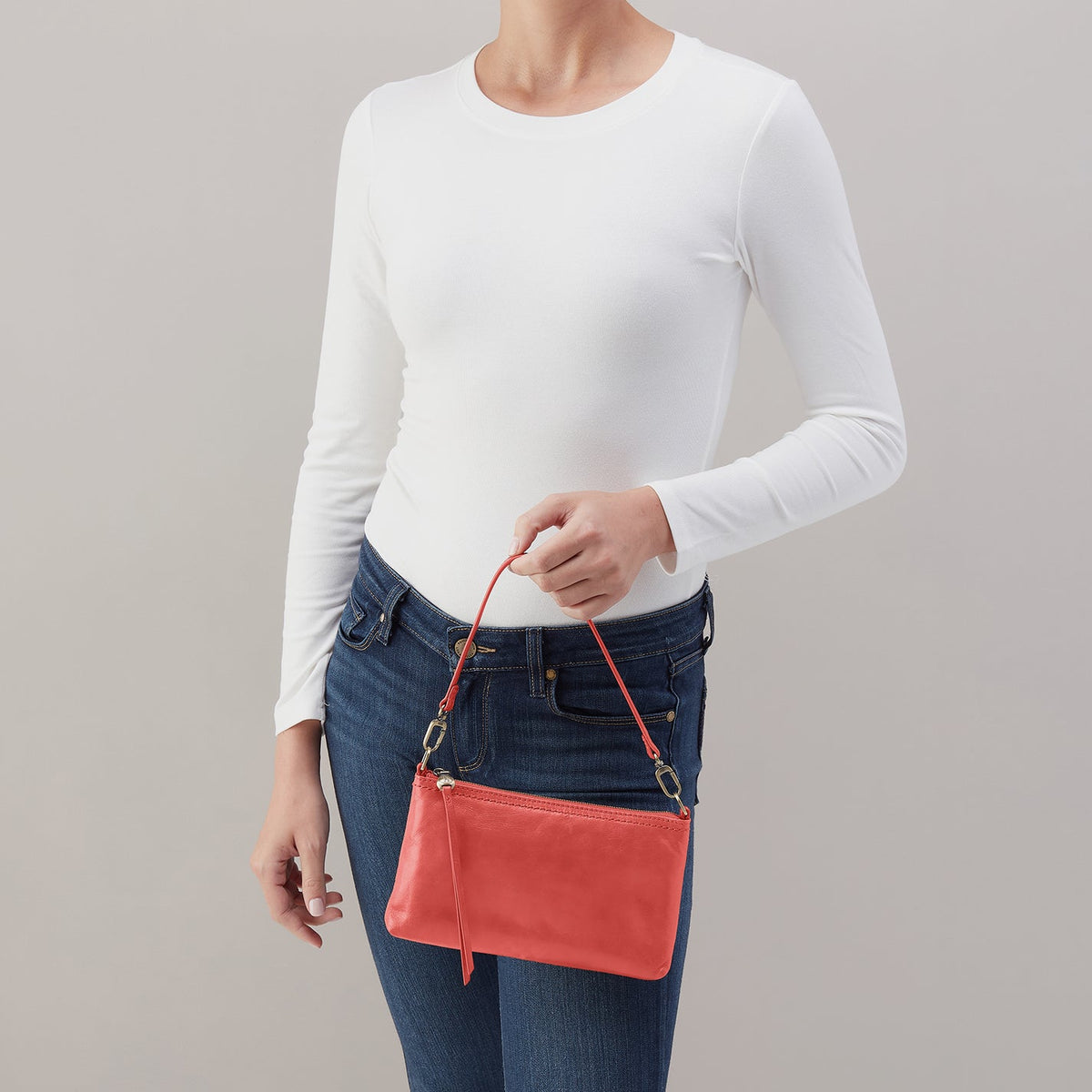Darcy Crossbody In Polished Leather - Pink Mirage