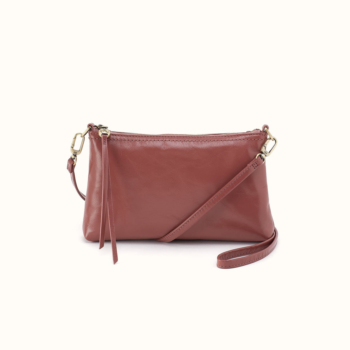 Darcy Crossbody In Polished Leather - Rosewood