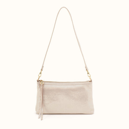 Darcy Crossbody In Metallic Leather - Sand Shimmer