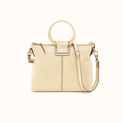 Sheila Medium Satchel in Polished Leather - Butter Yellow