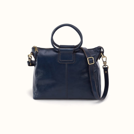 Sheila Medium Satchel In Polished Leather - Ink Navy