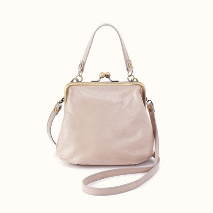 Alba Crossbody In Gloss Leather - Stone Gloss