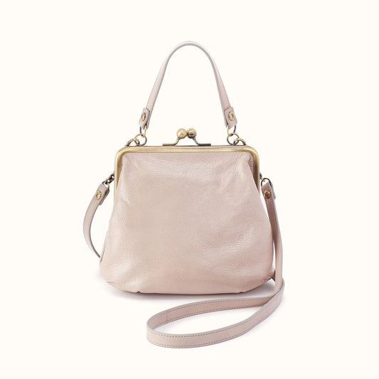 Alba Crossbody In Gloss Leather - Stone Gloss