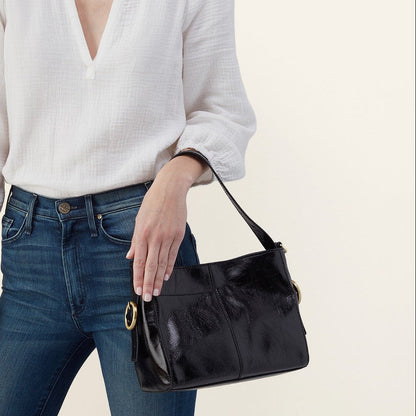 Render Small Crossbody In Polished Leather - Black