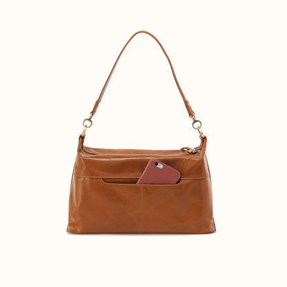 Avon Shoulder Bag in Polished Leather - Truffle