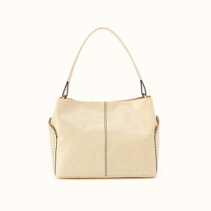 Seneca Shoulder Bag in Polished Leather - Butter Yellow
