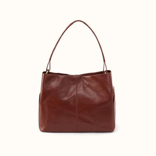 Seneca Shoulder Bag In Polished Leather - Harvest Root