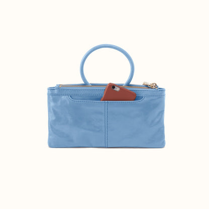 Sable Crossbody In Polished Leather - Faded Denim