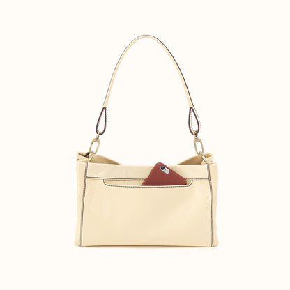 Seneca Shoulder Crossbody in Polished Leather - Butter Yellow