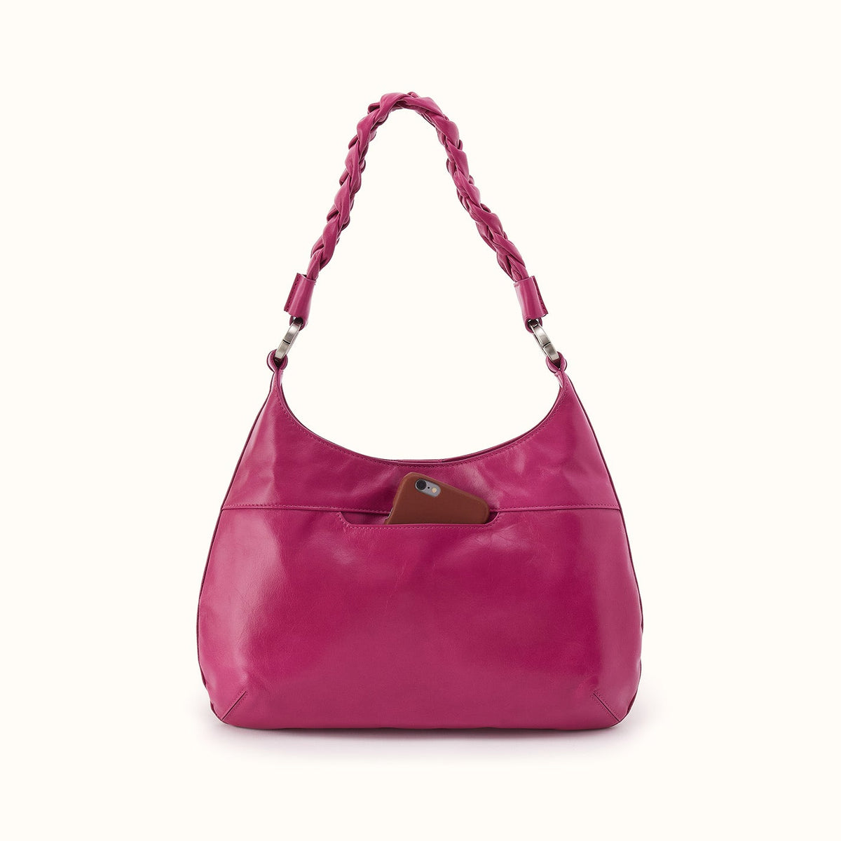 Madison Shoulder Bag in Polished Leather - Cactus Flower