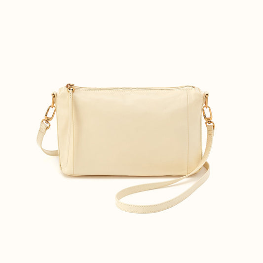 Darcy Carry-All Crossbody in Polished Leather - Butter Yellow