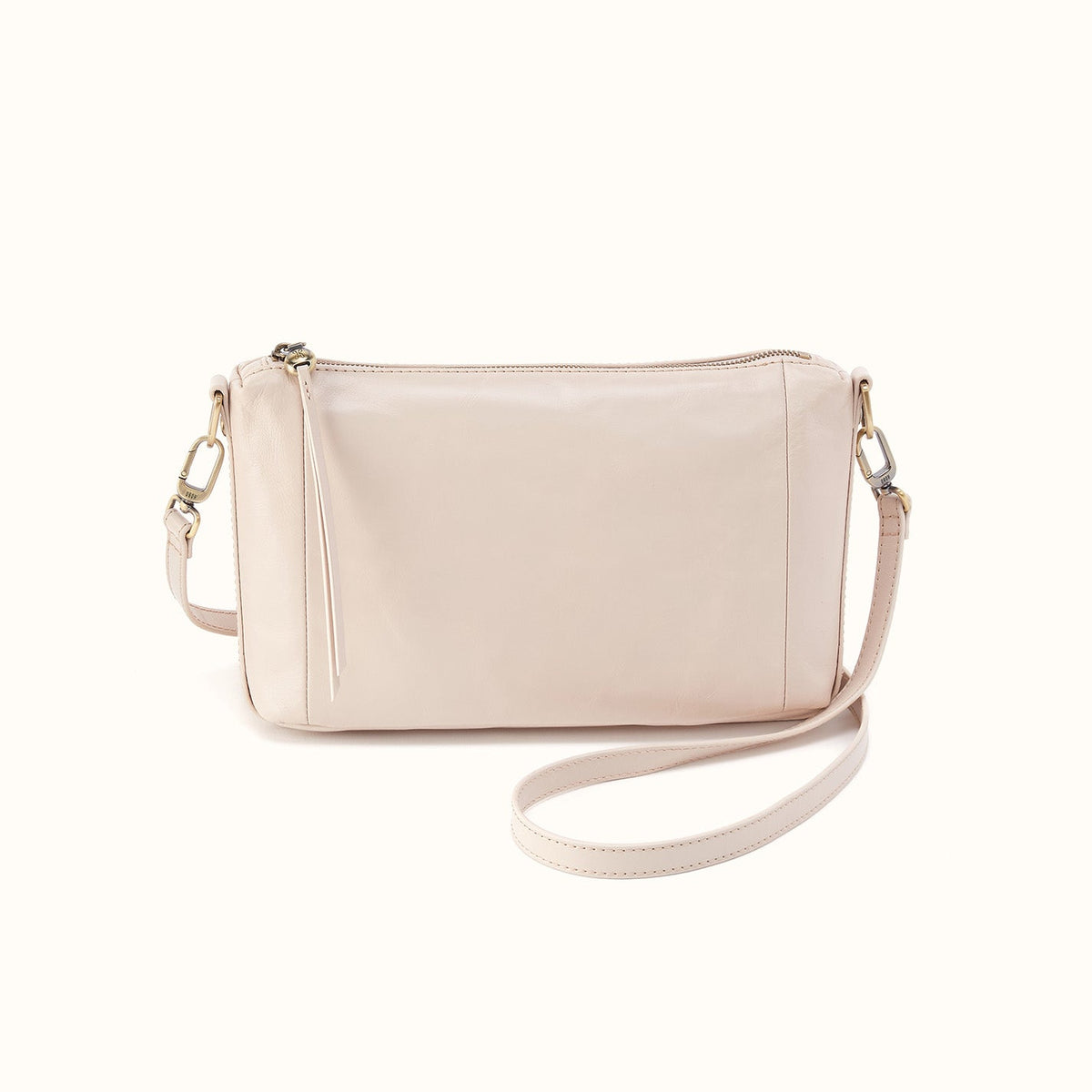 Darcy Carry-All Crossbody In Polished Leather - Pale Flax