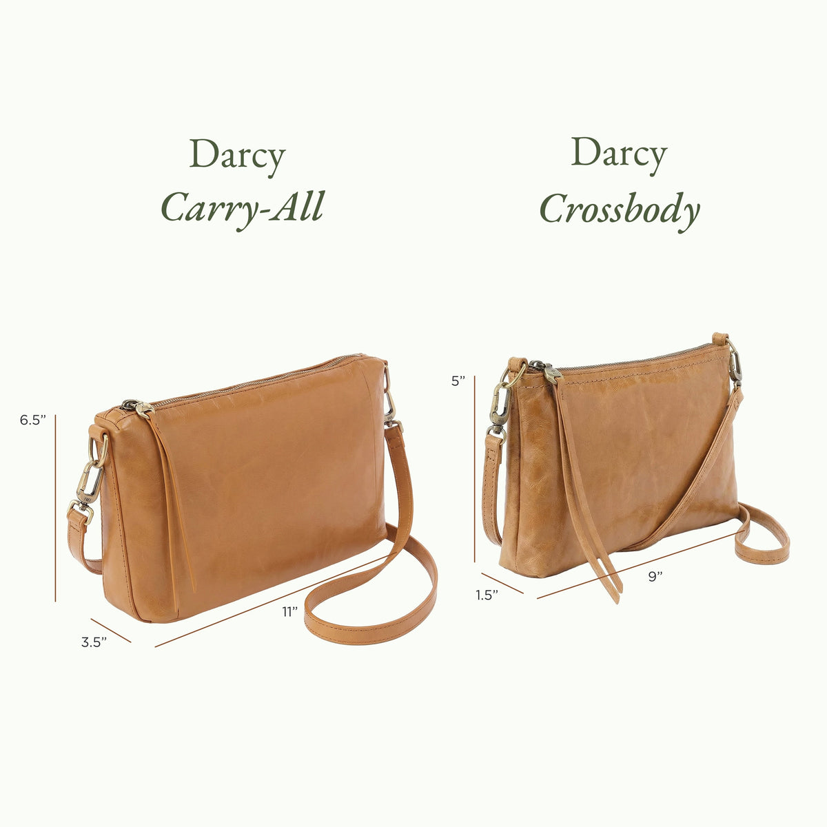 Darcy Carry-All Crossbody In Polished Leather - Pale Flax