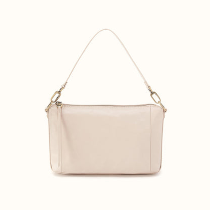 Darcy Carry-All Crossbody In Polished Leather - Pale Flax