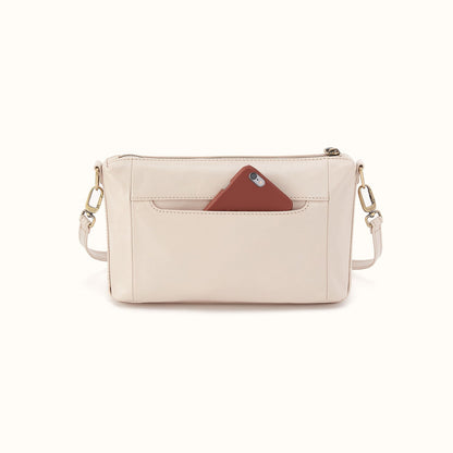 Darcy Carry-All Crossbody In Polished Leather - Pale Flax