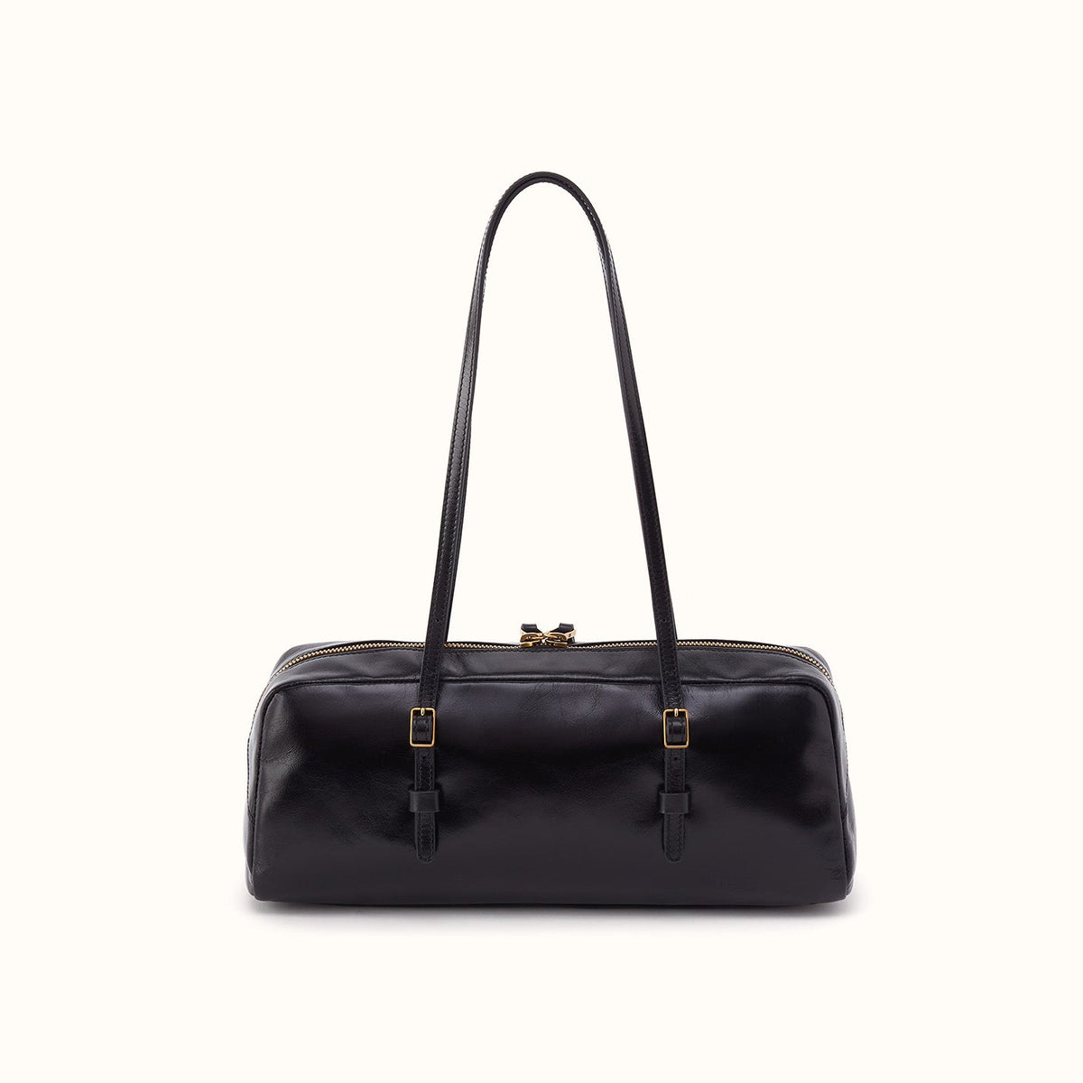 Scottie Satchel In Polished Leather - Black