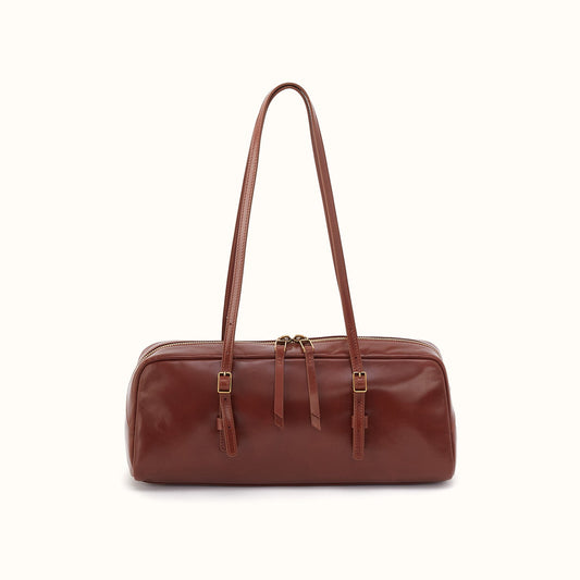 Scottie Satchel In Polished Leather - Harvest Root