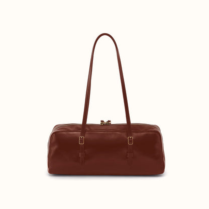 Scottie Satchel In Polished Leather - Harvest Root