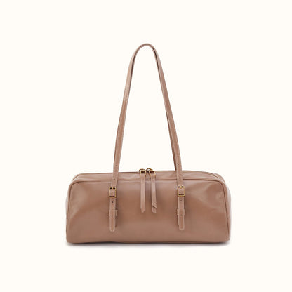 Scottie Satchel In Polished Leather - Woodsmoke
