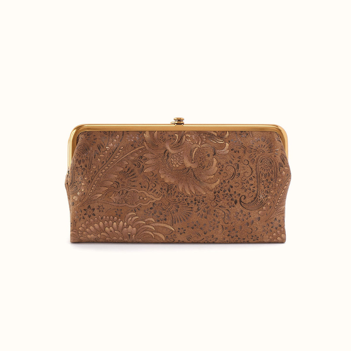Lauren Clutch-Wallet In Printed Leather - Mink Folklore