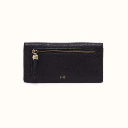Hutton Large Wallet In Micrograin Leather - Black