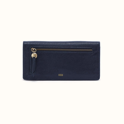 Hutton Large Wallet In Micrograin Leather - Ink Navy