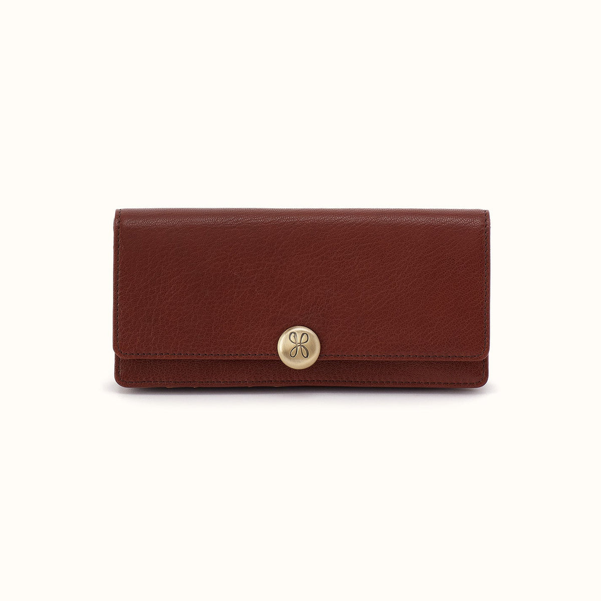 Hutton Large Wallet In Micrograin Leather - Saddlewood