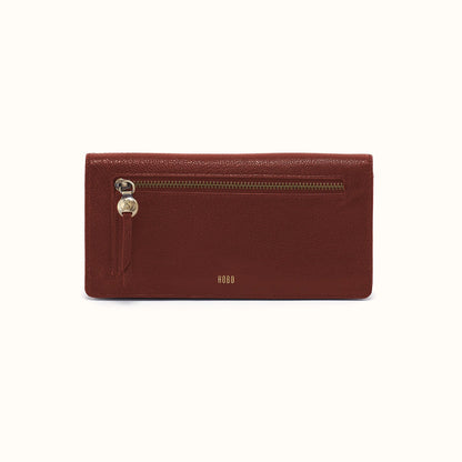 Hutton Large Wallet In Micrograin Leather - Saddlewood